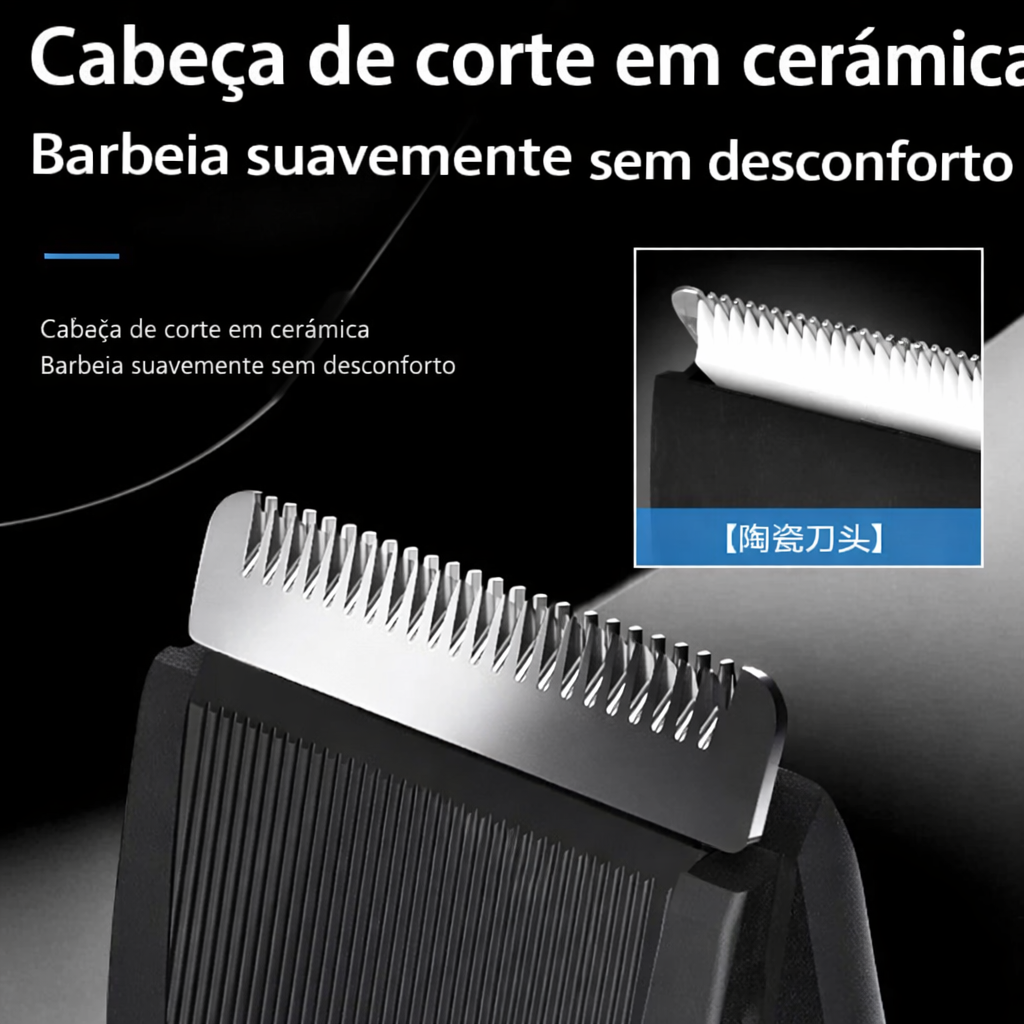 Aparador de pelos corporais Kemei para uso seco e molhado - Homens e Mulheres