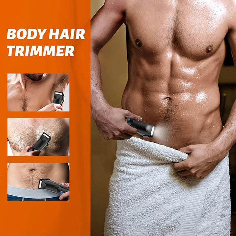 Aparador de pelos corporais Kemei para uso seco e molhado - Homens e Mulheres