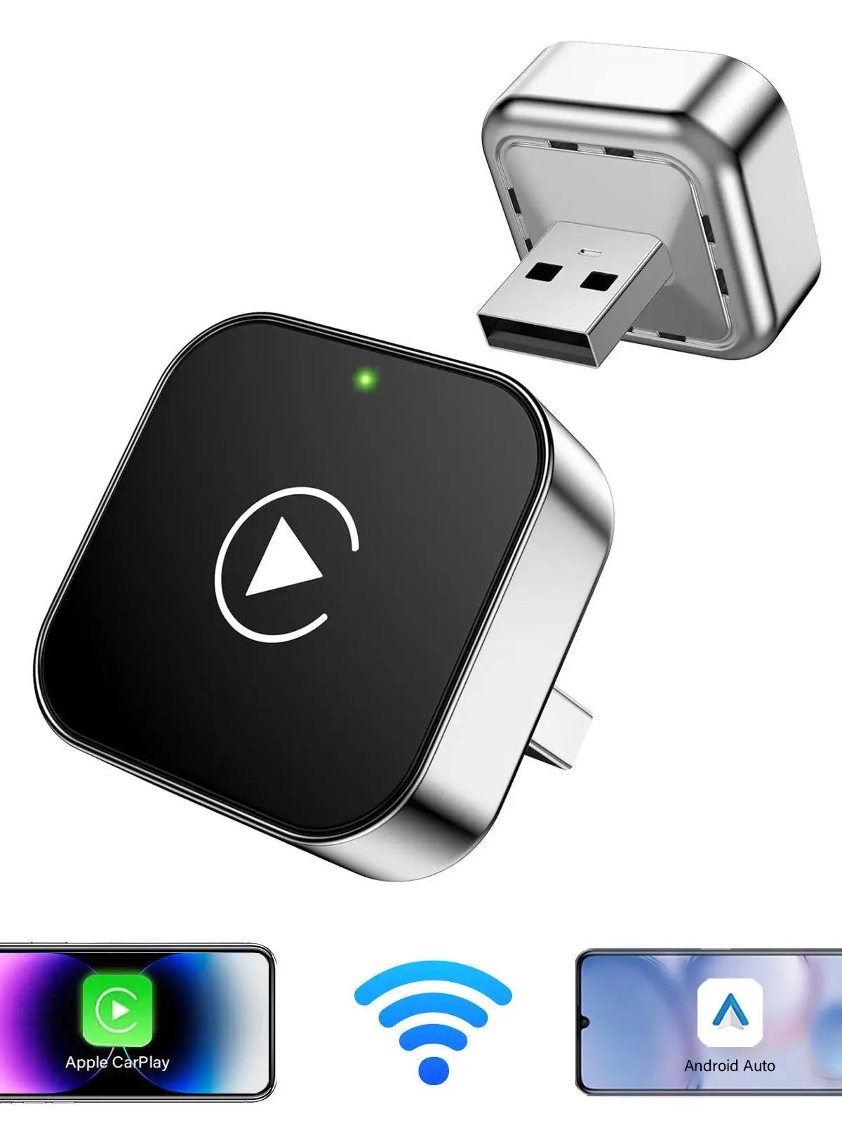 Adaptador sem fio 2 em 1 Pionray para CarPlay e Android Auto